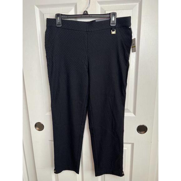 Rafaella Black Pull On Pants Comfort Capri Size 14P NWT - Picture 1 of 12